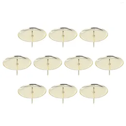 Portavelas, 10 Uds., soporte de fijación, fijador de decoración de mesa dorado, pinzas para velas, soporte de adorno para tienda de casa dorada