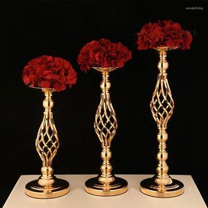 Kaarsenhouders 10 stks/lot metalen goud zilvertafel kandelaar voor bruiloft candelabra bloemen vazen