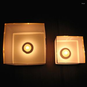 Bougeoirs 10 pièces papier carré flottant lanterne à eau avec lanternes lumineuses pour la décoration de fête de mariage d'anniversaire