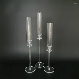 Kandelaars 10set/Crystal Acryl Candlestick Centerpieces Road Lead Candelabra Wedding Porps Christmas Deco