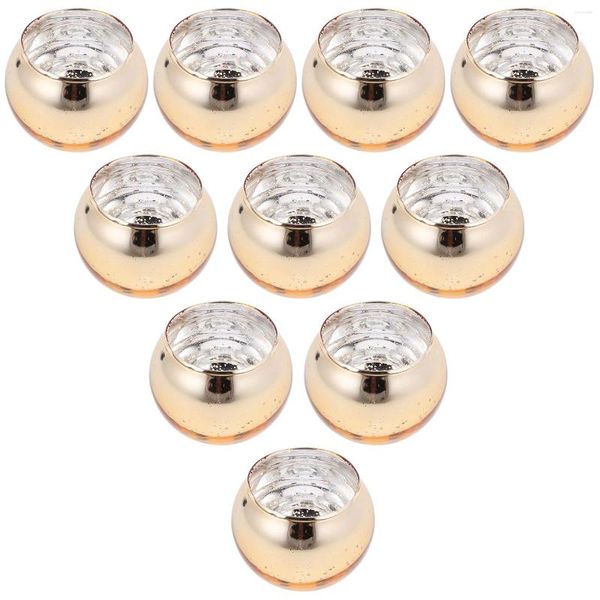 Bandlers 12 PCS Ball Glass Howder Table Centres de table Jar Small Rangement Container Tea Light Soy Cire de cire de soja Artisanat
