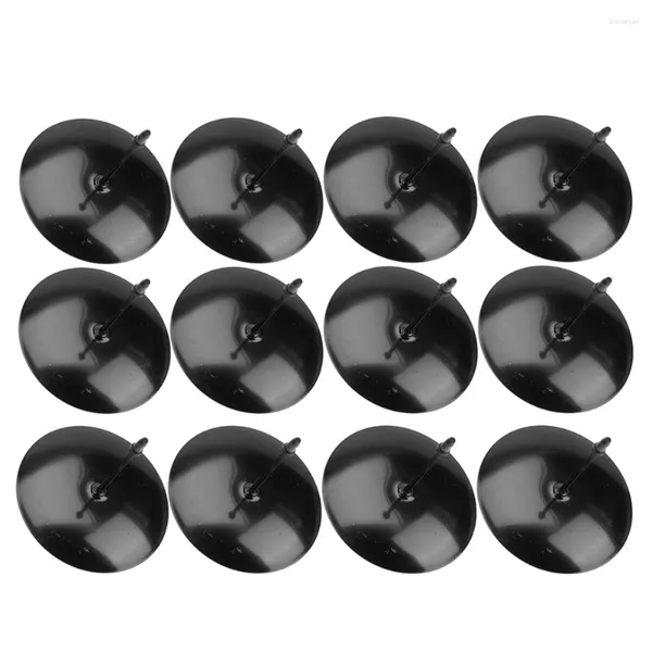 Portavelas 12 piezas Velas cónicas negras Soporte de hierro para pasteles Base de soporte de herramientas Accesorios para candelitas
