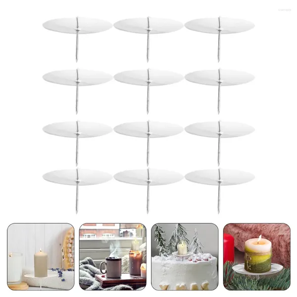 Candlers 12 PCS Glass Conteil Cake Cake Soalights Stand Accessoires Bougies Fer Base Fer