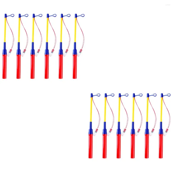 Candelabros 12 PCS LED Linterna de papel Poste Portátil Mango electrónico Plástico Niños Juguete sin batería