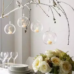 Bandlers 12pcs 6 / 8cm suspendus en verre solaire globes terrarium mariage gardlestick vase vase home el bar décor