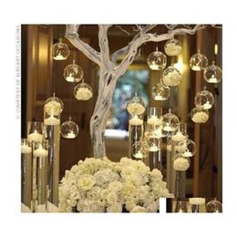 Kaarsenhouders 12 stks merk hangen teal licht houder glas globes terrarium bruiloft kandelaar vaas huis el bar decor drop levering ga dhaaq