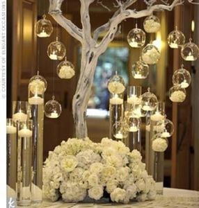 Candle Holders 12PCS Brand Hanging Tealight Holder Glass Globes Terrarium Wedding Candlestick Vase Home El Bar Decor3988181