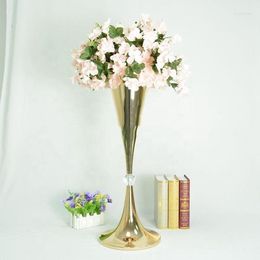 Bougeoirs 12 pièces) candélabres en or pour Vase de mariage et chandelier en or support de pilier fleur Stand décoration