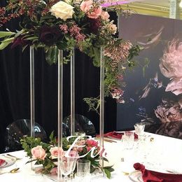 Portavelas 12 uds) modelo de venta de soporte de flores de acrílico para boda para centro de mesa decoración de eventos Yudao1428