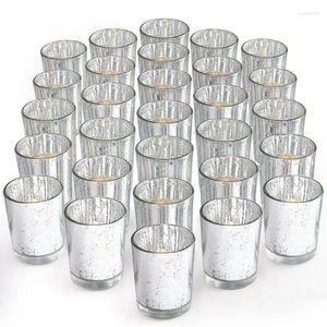 Bougeoirs 12 pièces porte-verre en verre de mercure moucheté votif pots idéaux pour les fournitures de fête de mariage Table de jour de vacances