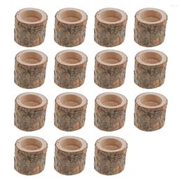Portes de velas de 15 piezas de madera de madera tocón de té Candelera para la decoración de la boda en el hogar 5 cm