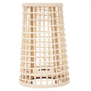 Bougeoirs 1pc Bamboo Woven Wind Lantern Creative Ahmade Fome Floor Light Beige