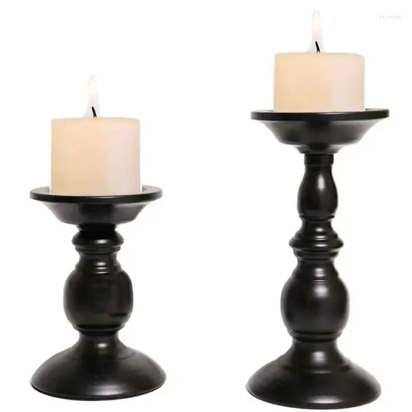 Candelabros 1 pieza Pilar negro/dorado Decoraciones de menorá Centros de mesa de boda Luz de velas de metal Decoración de cena Velas de mesa