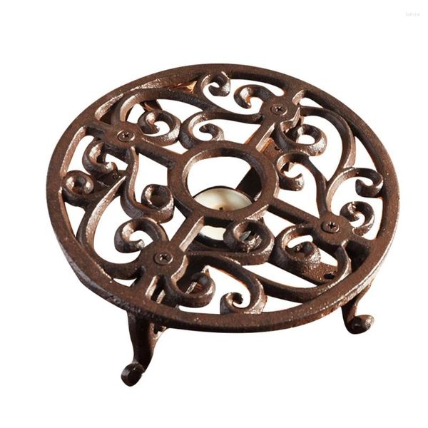 Bougeoirs 1pc Brûleur d'huile essentielle en fer vintage créatif pour balcon de patio de porche de jardin