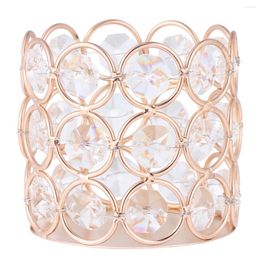 Bandlers 1pc Crystal Holder Table Bandlestick en forme de chandelier pour le mariage à domicile (Golden)