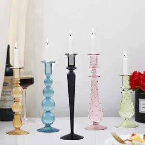 Bandlers 1pc Glass Holder Crystal Retro Home Ornaments European Stand Wedding Party Dinner Table Decoration
