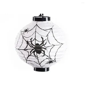 Bougeoirs 1pc Halloween LED suspendu lumière pliable papier lanterne effrayant décoration de fête de vacances