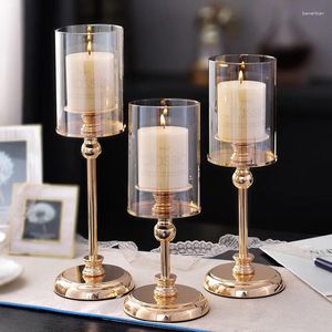 Candlers 1pc Table de luxe Decoration Soft Decoration de style européen Dîner Crystal Metal Holder