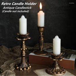 Bandlers 1pc rétro Retro Candlestick Resin Resin Antique Tealight Holder Pogments Props Home Decor