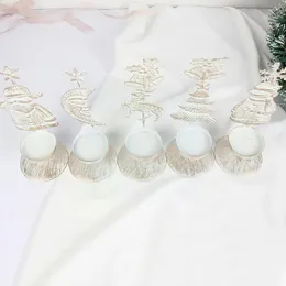 Partes de velas 1 PC Retro Christmas Ornnaments Holder Artículos Xmas Decoración de decoración de Hierro Merrible C9G2