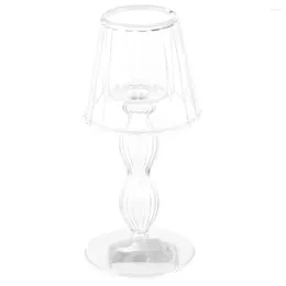 Kandelhouders 1 st Retro transparant glas kandelaar bruiloft decoratieve tafellamp