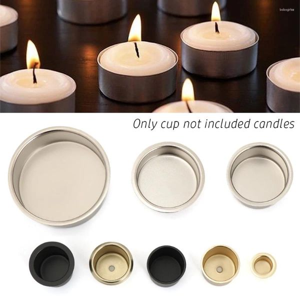 Bandlers 1pcs Metal Cups Fusered Wax Candles Craft pour l'événement à domicile Mariages de la Saint-Valentin Décoration