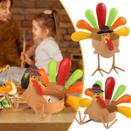 Candlers 1pcs Thanksgiving Turkey Tea Lightder pour la table d'automne Fiches de foyer décorations O3W0