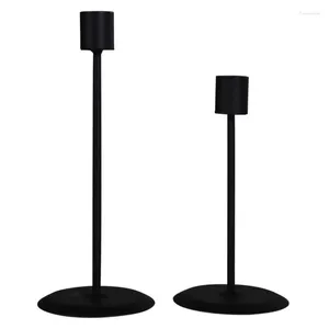 Candelabros 2 PCS Candelabro de hierro forjado negro Regalo para decoración del hogar