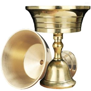 Bandlers 2 pcs décor de bouddha en laiton ghee lampe de la lampe de cuivre fournit des fournitures d'huile de support