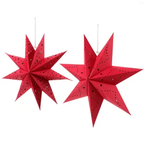 Bougeoirs 2 pièces lanternes de noël lanternes décors ornements d'intérieur étoile à neuf branches décorations Origami vacances en papier