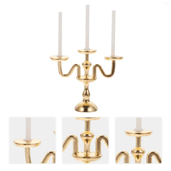 Bougeoirs 2 pièces porte-cône support chandelier lampe mini alliage décor décoration de la maison artisanat modèle