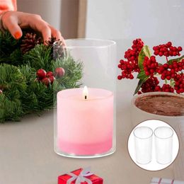 Candlers 2 PCS Cup Decoration Home Clear Household Shades CandleHolder Tube Bureau Verre