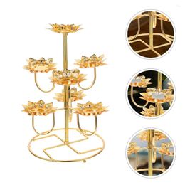 Candlers 2 pcs porte-décoratif Lotus Vintage Style Stand Lampe Metal Metal Candlestick Arear inoxydable pour la décoration
