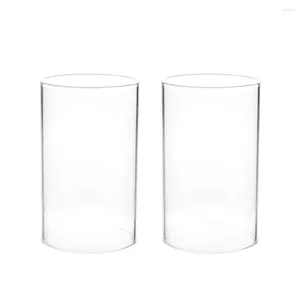 Bougeoirs 2 pièces accessoires de maison pour la maison ombre support de ménage couvercle Transparent décoratif sans fond