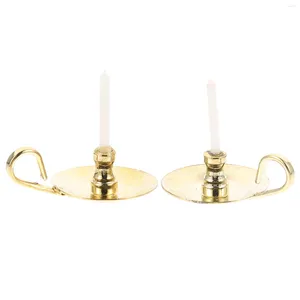 Candelabros, 2 uds., casa de muñecas, velas, muebles para niños, suministros, accesorios de juguete de ferroaleación