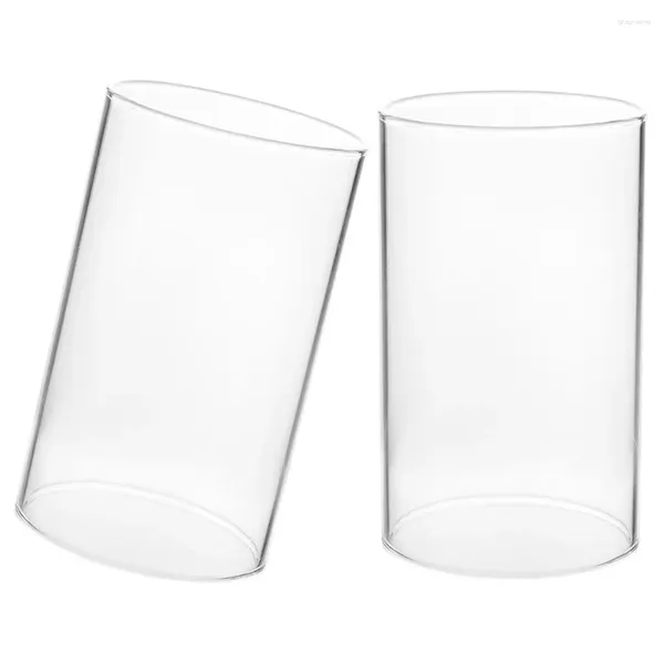 Bandlers 2 PCS Shades de lampe du pilier en verre Couvercle des cylindres transparents transparents