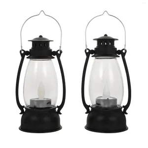 Bandlers 2 pcs lanterne Ornements Halloween Lampe à flamme de grange lumineuse décor de Noël