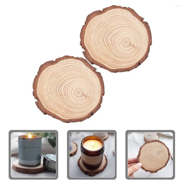 Portes de velas 2 PCS Round Pad Wood Coasters Baster