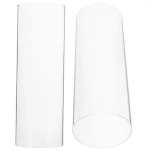 Candlers 2 PCS Shade Pilier Chimney Desktop Accessoires Couverture transparente Chandelle