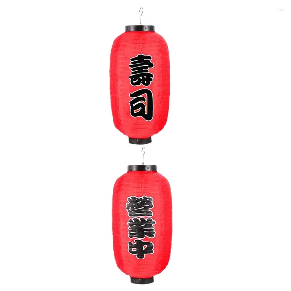 Candlers 2 PCS Sushi Store lanterne traditionnel Red Restaurant Lanternes japonaises Décoration de tissu de soie suspendu extérieur