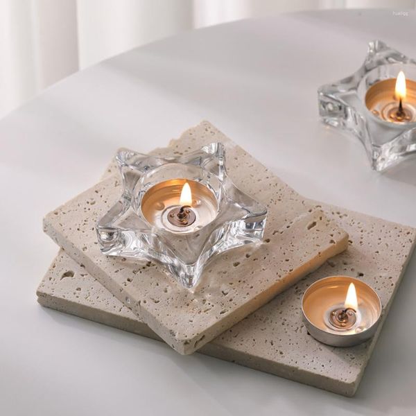 Candlers 2 PCS Table Livres décor Candlers Romantic Sticks Glass Glass Momesttick Votive Tealight Dîner