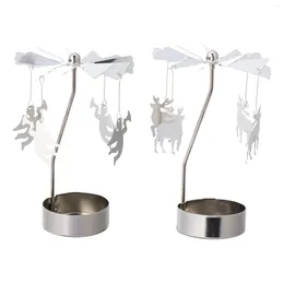 Bougeoirs 2 pièces photophore rotatif chandelier de table de bureau support décoratif ange métal