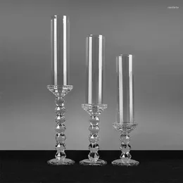 Bougeoirs 2 ensembles 6 pièces porte-tête unique mariage pour décoration de table centrale en verre