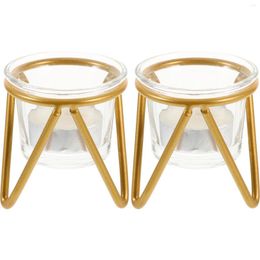 Portacandele 2 set di ornamenti per tazze di vetro artigianato creativo portacandele da tavolo contenitore trasparente creazione di barattoli trasparenti