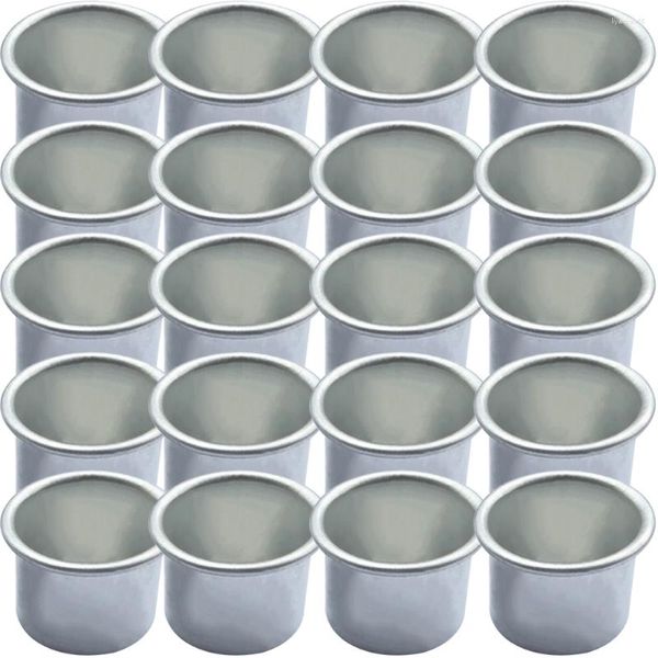 Candelabros 20 PCS Taza Cono Titular Standticks Flor seca Perfumada Té Luz Aleación de aluminio Pantalla Fiesta