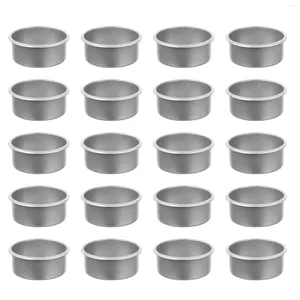 Bougeoirs 20 Pcs Cône Titulaire Vide Tasse Élégant Fer Boîte 4X4X1.8CM Tasses Décor Délicat Métal Bougeoir Argent Maison Pour