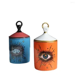 Candlers 2024 Big Eye Jar Starry Sky Encens Support avec couvercle à main Decoration de maison de chandelle faite à la main