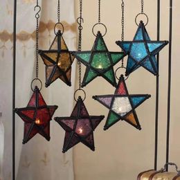 Bougeoirs 2024 Hanging Holder European Classical Taching Star Star Whited Iron Aroma Candlestick Fashion Home Decoration