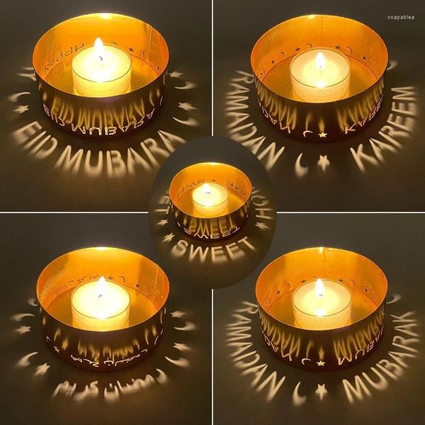Candlers 2024 Fer Whited Muslim Eid Moubarak Projection Candlestick Home Decor Decor