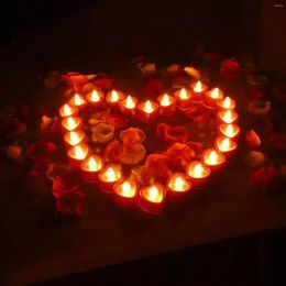 Bougeoirs 24PC romantique paillettes coeur LED rouge sans flamme amour bougie chauffe-plat pour la décoration de vacances